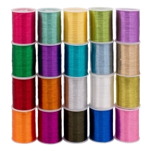 Набор Шнур Декоративный Металлизированный 0.1мм/55м, Микс, 0.1мм, 20 катушек/набор, около 55м/катушка, (УТ100015752)
