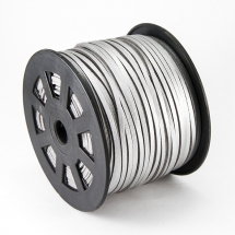 Шнур Замшевый, Имитация Кожи, Цвет: Серебристый, Размер: 3х1мм, (УТ100015763)