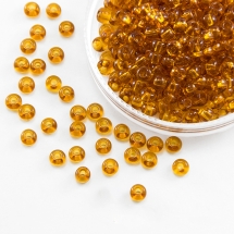 Бисер 10070 Чешский Preciosa 6/0, Прозрачный NT, Коричневый, Круглый, (УТ100015838)