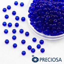 Бисер 60300 Чешский Preciosa 6/0, Прозрачный NT, Синий, Круглый, (УТ100015858)