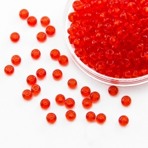 Бісер 90050 Чеський Preciosa 6/0, Прозорий NT, Червоний, Круглий, (УТ100015862)