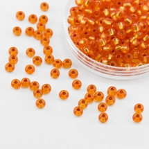 Бисер 08289 Чешский Preciosa 6/0, Кристалл Прозрачный CTCLS, Оранжевый, Круглый, (УТ100015874)