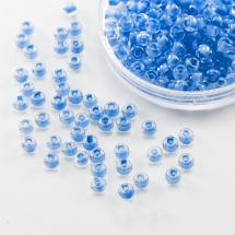 Бісер 38636 Чеський Preciosa 6/0, Прозорий Забарвлення з Середини CTC, Синій, Круглий, (УТ100015898)