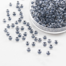 Бісер 38642 Чеський Preciosa 6/0, Прозорий Забарвлення з Середини CTC, Сірий, Круглий, (УТ100015899)