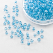 Бисер 38662 Чешский Preciosa 6/0, Прозрачный Окраска из Середины CTC, Голубой, Круглый, (УТ100015903)