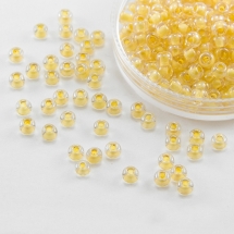 Бисер 38681 Чешский Preciosa 6/0, Прозрачный Окраска из Середины CTC, Желтый, Круглый, (УТ100015904)