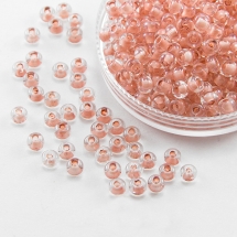 Бісер 38687 Чеський Preciosa 6/0, Прозорий Забарвлення з Середини CTC, Персиковий, Круглий, (УТ100015906)
