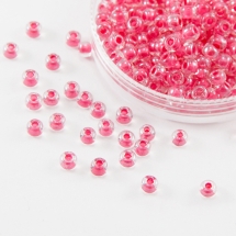 Бісер 38698 Чеський Preciosa 6/0, Прозорий Забарвлення з Середини CTC, Рожевий, Круглий, (УТ100015910)