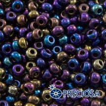 Бісер 59205 Чеський Preciosa 6/0, Непрозорий Райдужний OL, Синій, Круглий, (УТ100015920)