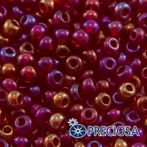 Бисер 91090 Чешский Preciosa 6/0, Прозрачный радужный TR, Красный, Круглый, (УТ100015923)