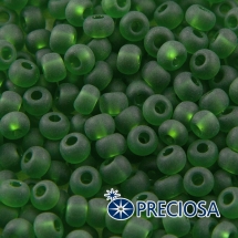 Бисер 50120 Чешский Preciosa 6/0, Прозрачный матовый TM, Зеленый, Круглый, (УТ100015943)
