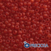 Бисер 90070 Чешский Preciosa 6/0, Прозрачный матовый TM, Красный, Круглый, (УТ100015944)