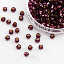 Бисер 27080 Чешский Preciosa 10/0, Прозрачный с серебряной полосой TSL, Фиолетовый, Круглый, (УТ100015952)