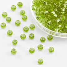 Бисер 57220 Чешский Preciosa 10/0, Прозрачный с серебряной полосой TSL, Зеленый, Круглый, (УТ100015965)