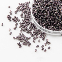 Бисер Стеклярус 35122/27010/1 Чешский Preciosa, Прозрачный с серебряной полосой TSL, Фиолетовый, (УТ100015986)