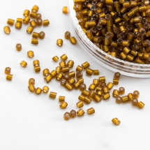 Бисер Рубка 35134/17090/10 Чешский Preciosa, Прозрачный с серебряной полосой матовый TSLM, Золотистый, (УТ100016041)