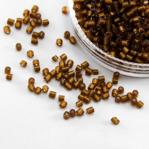 Бисер Рубка 35134/17110/10 Чешский Preciosa, Прозрачный с серебряной полосой матовый TSLM, Коричневый, (УТ100016042)