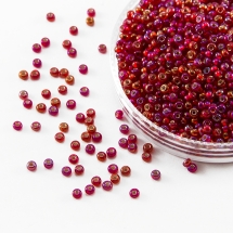 Бисер 97079 Чешский Preciosa 10/0, Прозрачный радужный TR, Красный, Круглый, (УТ100016109)