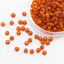 Бісер 97030 Чеський Preciosa 10/0, Прозорий зі срібною смугою TSL, Помаранчевий, Круглий, (УТ100016110)