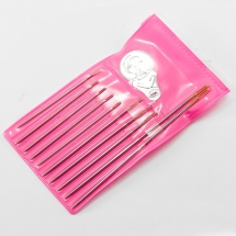 Набор Железных Игл для Шитья с Нитковдевателем, в Контейнере, Розовый, 51-75x0.8-1мм, (УТ100016183)