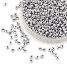 Бісер 01700 Чеський Preciosa 10/0, Металізований M, Срібний, Круглий, (УТ100016219)