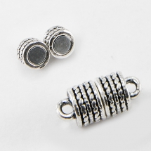 Застібка Магнітна Сплав, Колонка, Античне Срібло, 17.5x8.5x8.5мм, Отвір 2мм, (УТ100016360)