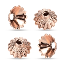 Шапочки для Бусин, Сплав, Цветок, Цвет: Розовое Золото, Размер: 10х5мм, Внутренний Диаметр 9мм, Отверстие 2мм, (УТ100016426)