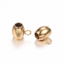 Бейл Овальный, Нержавеющая Сталь, Цвет: Золото, Размер: 9x7x6мм, Отверстие 2мм, (УТ100016463)