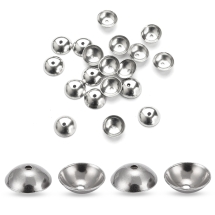 Шапочки для Бусин Круглые, Нержавеющая Сталь, 6х2мм, Отверстие 0.5мм, 20шт/упаковка, (УТ100016533)