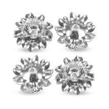 Шапочки для Бусин, Латунь, Стійке Покриття платини, Квітка, Розмір: 11х5.5мм, Отвір 1мм, (УТ100016584)
