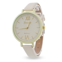 Годинники Жіночі зі Сплаву, Кварц, Ремінець Кожзам, Застібка з Нерж Сталі, Бежеві, 38х7х220мм, (УТ100016589)