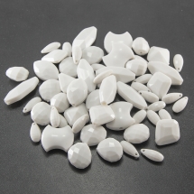 Бусины Акриловые Микс Форм, Белые, 8-20мм, Отверстие 1.5-3мм, около 550шт/500г, (УТ100016666)