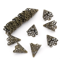 Конус Шапочки для Бусин, Железные, Цвет: Бронза, Размер: 17x20мм, Отверстие 1мм, (УТ100016682)