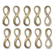Конектор Нескінченність Біжутерний сплав, 2 отвори, Колір: Бронза, Розмір: 22.5х8х1мм, Отвір 4х7мм, (УТ100010602)