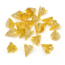 Конус Шапочки для Бусин Железные, Золото, 17x20мм, Отверстие 1мм, (УТ100016746)