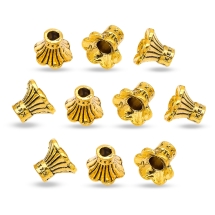 Конус Шапочки для Бусин из Сплава, Цвет: Античное Золото, Размер: 9x10.5x11мм, Отверстие 3мм, (УТ100016784)