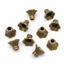 Конус Шапочки для Бусин з Металу, Колір: Бронза, Розмір: 9x11мм, Отвір 3мм, (УТ100016786)