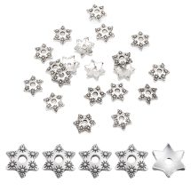 Шапочки для Бусин з Металу, Квітка, Колір: Античне Срібло, Розмір: Діаметр 9мм, Товщина 2 мм, Отвір 2мм, (УТ100016807)