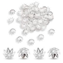 Шапочки для Бусин Залізні, Квітка, Філігранні, Колір: Срібло, Розмір: 12х5.5мм, Отвір 1мм, (УТ100016809)