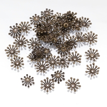 Шапочки для Бусин Железные, Цветок, Цвет: Бронза, Размер: 12~14х3.5мм, Отверстие 1.5мм, (УТ100016836)