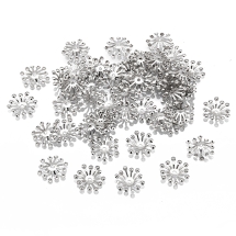 Шапочки для Бусин Залізні, Квітка, Колір: Платина, Розмір: 12 ~ 14х3.5мм, Отвір 1.5мм, (УТ100016838)