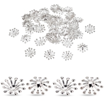 Шапочки для Бусин Залізні, Квітка, Колір: Срібло, Розмір: 12 ~ 14х3.5мм, Отвір 1.5мм, (УТ100016839)