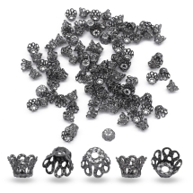 Конус Шапочки для Бусин Железные, Оружейная Сталь, 6х4.5мм, Отверстие 1мм, (УТ100016841)