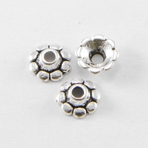 Шапочки для Бусин, Сплав, Квітка, Колір: Античне Срібло, Розмір: 8х3мм, Отвір 2мм, (УТ100016854)