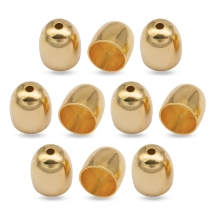 Конус Шапочки для Бусин Латунь, Светлое Золото, 9х8мм, Внутренний Диаметр 6.5мм, Отверстие 1мм, (УТ100016877)