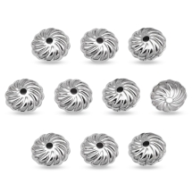 Шапочки для Бусин, Нержавіюча Сталь, Квітка, Колір: Сталь, Розмір 7х1.5мм, Внутрішній Діаметр 6мм, Отвір 1мм, (УТ100016888)