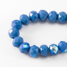 Бусины Стекло Гальваника АВ-Цвет, Полупокрытие, Граненые, Рондель, Серо-синий, 6х4мм, Отверстие 1мм, около 96шт/45см/нить (УТ100016893)