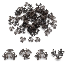 Шапочки для Бусин Залізні, Квітка, Колір: Темна Мідь, Розмір: 13х4мм, Отвір 1мм, (УТ100016900)