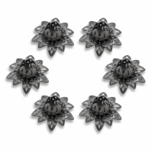 Шапочки для Бусин, Латунь, Квітка, Колір: Збройна Сталь, Розмір: 16х8мм, Отвір 1.5мм, (УТ100016914)