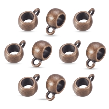 Бейл Бочонок, Сплав, Цвет: Медь, Размер: 11.5x8x5.5мм, Внутренний Диаметр 4.8мм, Отверстие 2мм, (УТ100016952)